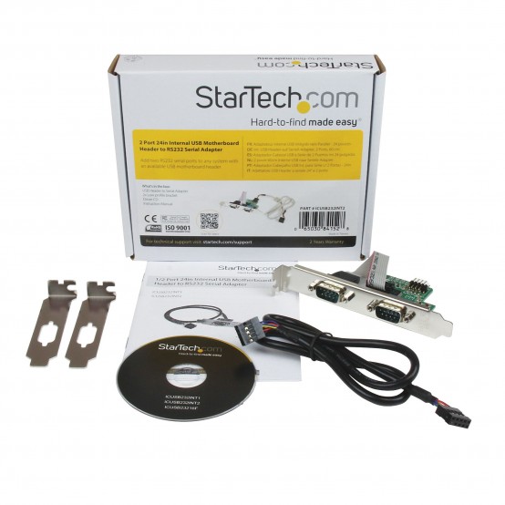 Adaptor StarTech.com 24in Internal USB Motherboard Header to 2 Port Serial RS232 Adapter ICUSB232INT2