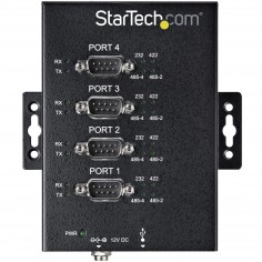 Adaptor StarTech.com 4 Port Serial Hub USB to RS232/RS485/RS422 Adapter - Industrial USB 2.0 to DB9 Serial Converter Hub - IP30 2