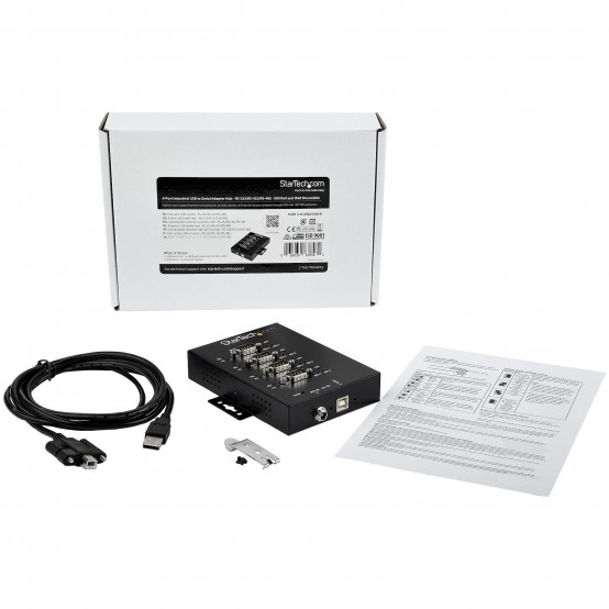 Adaptor StarTech.com 4 Port Serial Hub USB to RS232/RS485/RS422 Adapter - Industrial USB 2.0 to DB9 Serial Converter Hub - IP30