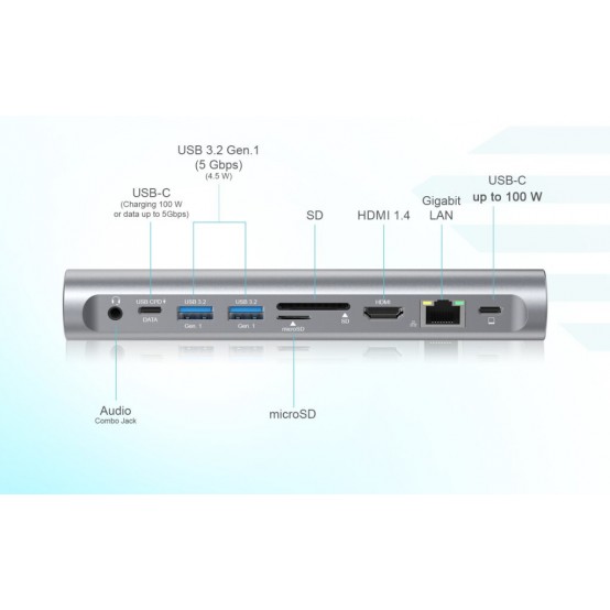 Docking Station iTec Metal Cooling Stand for notebooks (up-to 15.6”) with USB-C Docking Station (Power Delivery 100 W) C31MET
