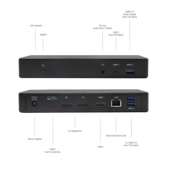 Docking Station iTec USB-C/Thunderbolt 3 Triple Display Docking Station + Power Delivery 85W C31TRIPLEDOCKPD