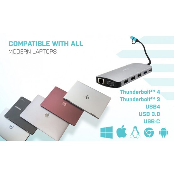 Docking Station iTec USB 3.0 USB-C/Thunderbolt 3x Display Travel Nano Dock with LAN + Power Delivery 100 W CANANOTDOCKPD