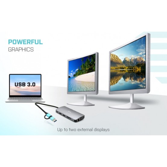 Docking Station iTec USB 3.0 USB-C/Thunderbolt 3x Display Travel Nano Dock with LAN + Power Delivery 100 W CANANOTDOCKPD