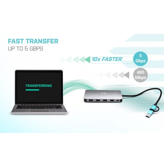 Docking Station iTec USB 3.0 USB-C/Thunderbolt 3x Display Travel Nano Dock with LAN + Power Delivery 100 W CANANOTDOCKPD