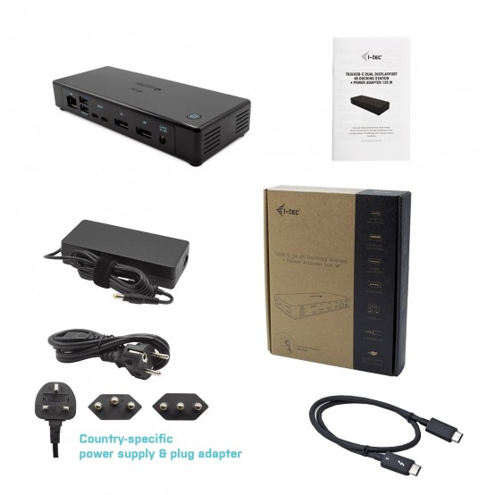 Docking Station iTec Thunderbolt3/USB-C Dual DisplayPort 4K Docking Station + Power Delivery 85W TB3CDUALDPDOCKPD