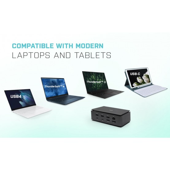 Docking Station iTec USB4 Metal Docking station Dual 4K HDMI DP with Power Delivery 80 W + i-tec Universal Charger 112 W USB4DU