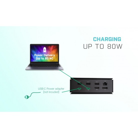 Docking Station iTec USB4 Metal Docking station Dual 4K HDMI DP with Power Delivery 80 W + i-tec Universal Charger 112 W USB4DU