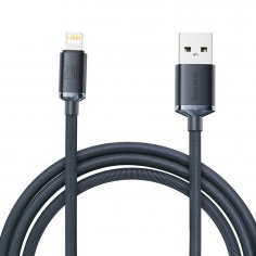 Cablu Baseus Crystal Shine, Fast Charging Data Cable pt. smartphone, USB la Lightning Iphone 2.4A, 2m, negru CAJY000101