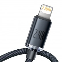 Cablu Baseus Crystal Shine, Fast Charging Data Cable pt. smartphone, USB la Lightning Iphone 2.4A, 2m, negru CAJY000101