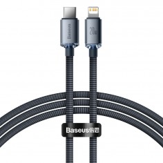 Cablu Baseus Crystal Shine, Fast Charging Data Cable pt. smartphone, USB Type-C la Lightning Iphone PD 20W, 1.2m, negru CAJY000