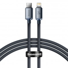 Cablu Baseus Crystal Shine, Fast Charging Data Cable pt. smartphone, Type-C la Lightning Iphone 20W, 2m, braided, negru CAJY000