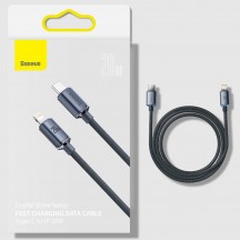 Cablu Baseus Crystal Shine, Fast Charging Data Cable pt. smartphone, Type-C la Lightning Iphone 20W, 2m, braided, negru CAJY000