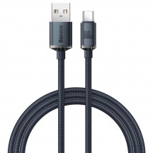 Cablu Baseus Crystal Shine, Fast Charging Data Cable pt. smartphone, USB la USB Type-C 100W, 2m, braided, negru CAJY000501