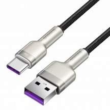 Cablu Baseus Cafule Metal, Fast Charging Data Cable pt. smartphone, USB la USB Type-C 66W, 2m, negru CAKF000201