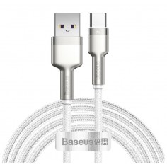 Cablu Baseus Cafule Metal, Fast Charging Data Cable pt. smartphone, USB la USB Type-C 66W, 2m, alb CAKF000202