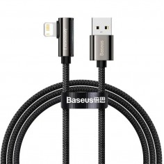 Cablu Baseus Legend Elbow, Fast Charging Data Cable pt. smartphone, USB la Lightning Iphone 2.4A, braided, 1m, negru CALCS-01