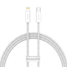 Cablu Baseus Dynamic, Fast Charging Data Cable pt. smartphone, USB Type-C la Lightning Iphone PD 20W, braided, 1m, alb CALD0000