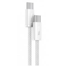 Cablu Baseus Dynamic, Fast Charging Data Cable pt. smartphone, USB Type-C la USB Type-C PD 100W, braided, 1m, alb CALD000202