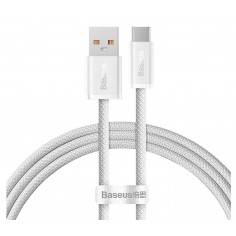 Cablu Baseus Dynamic, Fast Charging Data Cable pt. smartphone, USB la USB Type-C 100W, brodat, 2m, alb CALD000702