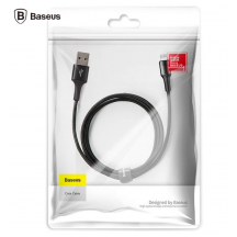 Cablu Baseus Halo, Fast Charging Data Cable pt. smartphone, USB la Lightning iPhone 2.4A, brodat, LED, 1m, negru CALGH-B01