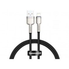 Cablu Baseus Cafule Metal, Fast Charging Data Cable pt. smartphone, USB la Lightning Iphone 2.4A, braided, 0.25m, negru CALJK-01