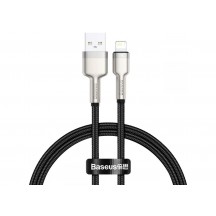 Cablu Baseus Cafule Metal, Fast Charging Data Cable pt. smartphone, USB la Lightning Iphone 2.4A, braided, 0.25m, negru CALJK-01
