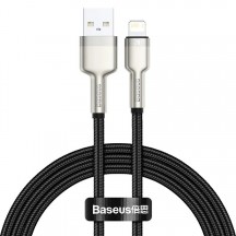 Cablu Baseus Cafule Metal, Fast Charging Data Cable pt. smartphone, USB la Lightning Iphone 2.4A, braided, 1m, negru CALJK-A01