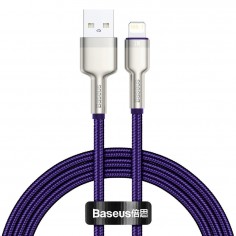 Cablu Baseus Cafule Metal, Fast Charging Data Cable pt. smartphone, USB la Lightning Iphone 2.4A, braided, 1m, violet CALJK-A05
