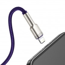 Cablu Baseus Cafule Metal, Fast Charging Data Cable pt. smartphone, USB la Lightning Iphone 2.4A, braided, 1m, violet CALJK-A05