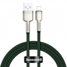 Cablu Baseus Cafule Metal, Fast Charging Data Cable pt. smartphone, USB la Lightning Iphone 2.4A, braided, 1m, verde CALJK-A06