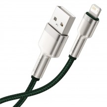 Cablu Baseus Cafule Metal, Fast Charging Data Cable pt. smartphone, USB la Lightning Iphone 2.4A, braided, 1m, verde CALJK-A06
