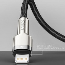 Cablu Baseus Cafule Metal, Fast Charging Data Cable pt. smartphone, USB la Lightning Iphone 2.4A, braided, 2m, negru CALJK-B01
