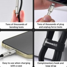 Cablu Baseus Cafule Metal, Fast Charging Data Cable pt. smartphone, USB la Lightning Iphone 2.4A, braided, 2m, negru CALJK-B01