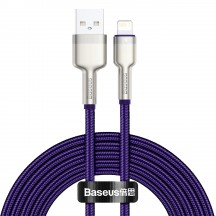 Cablu Baseus Cafule Metal, Fast Charging Data Cable pt. smartphone, USB la Lightning Iphone 2.4A, braided, 2m, violet CALJK-B05