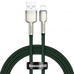 Cablu Baseus Cafule Metal, Fast Charging Data Cable pt. smartphone, USB la Lightning Iphone 2.4A, braided, 2m, verde CALJK-B06