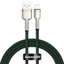 Cablu Baseus Cafule Metal, Fast Charging Data Cable pt. smartphone, USB la Lightning Iphone 2.4A, braided, 2m, verde CALJK-B06