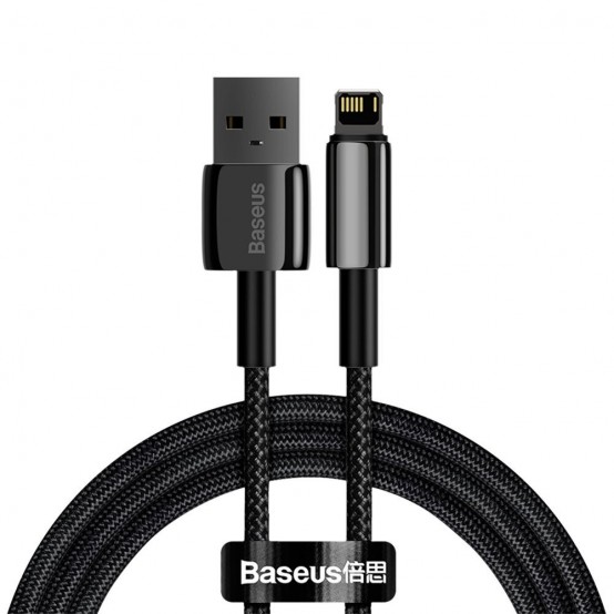 Cablu Baseus Tungsten Gold, Fast Charging Data Cable pt. smartphone, USB la Lightning Iphone 2.4A, braided, 1m, rezistent zgari