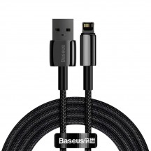 Cablu Baseus Tungsten Gold, Fast Charging Data Cable pt. smartphone, USB la Lightning Iphone 2.4A, braided, 2m, rezistent zgari