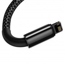 Cablu Baseus Tungsten Gold, Fast Charging Data Cable pt. smartphone, USB la Lightning Iphone 2.4A, braided, 2m, rezistent zgari