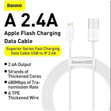 Cablu Baseus Superior, Fast Charging Data Cable pt. smartphone, USB la Lightning Iphone 2.4A, 0.25m, alb CALYS-02