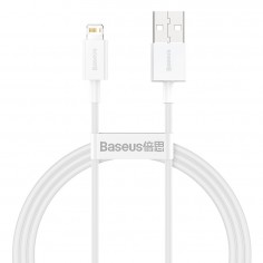 Cablu Baseus Superior, Fast Charging Data Cable pt. smartphone, USB la Lightning Iphone 2.4A, 1m, alb CALYS-A02