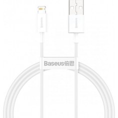 Cablu Baseus Superior, Fast Charging Data Cable pt. smartphone, USB la Lightning Iphone 2.4A, 2m, alb CALYS-C02