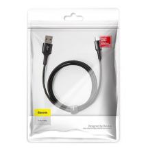 Cablu Baseus Halo, Fast Charging Data Cable pt. smartphone, USB la Micro-USB 3A, brodat, LED, 1m, negru CAMGH-B01