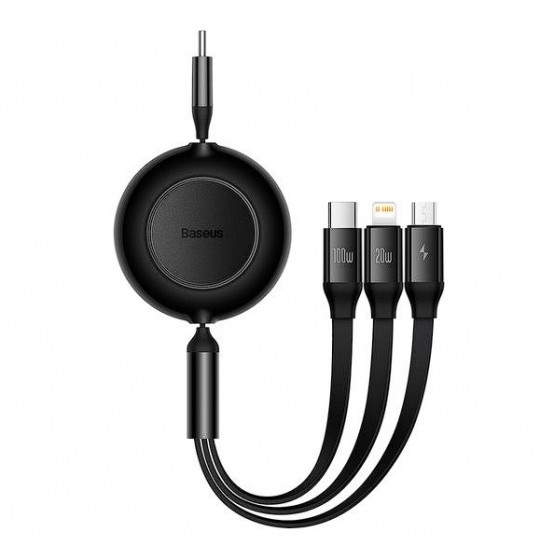 Cablu Baseus Bright Mirror 2 One-for-three Retractable, pt. smartphone, USB Type-C la Micro-USB + Lightning Iphone + USB Type-C