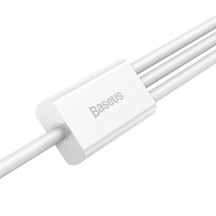 Cablu Baseus Superior Series, pt. smartphone, USB la Micro-USB + Lightning Iphone + USB Type-C 3.5A, 1.5m, alb CAMLTYS-02