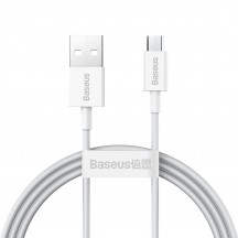 Cablu Baseus Superior, Fast Charging Data Cable pt. smartphone, USB la Micro-USB 2A, 1m, alb CAMYS-02