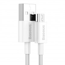 Cablu Baseus Superior, Fast Charging Data Cable pt. smartphone, USB la Micro-USB 2A, 1m, alb CAMYS-02