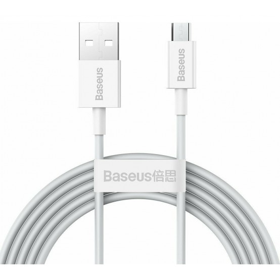 Cablu Baseus Superior, Fast Charging Data Cable pt. smartphone, USB la Micro-USB 2A, 2m, alb CAMYS-A02