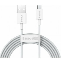 Cablu Baseus Superior, Fast Charging Data Cable pt. smartphone, USB la Micro-USB 2A, 2m, alb CAMYS-A02