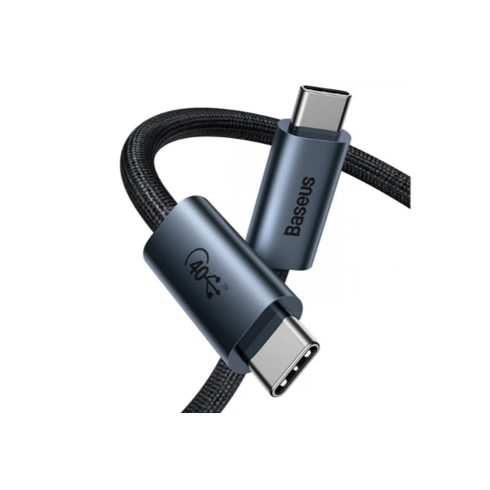 Cablu Baseus Flash, Fast Charging Data Cable pt. smartphone, USB4 ,USB Type-C la USB Type-C 100W, braided, 1m, tarnish CASS0100